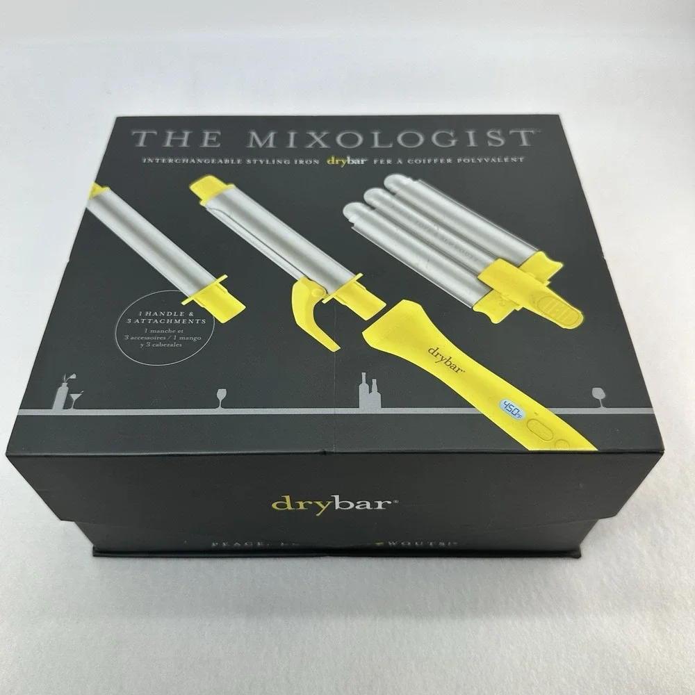 Drybar The Mixologist Interchangeable Styling Iron 3 Attachments Open Box